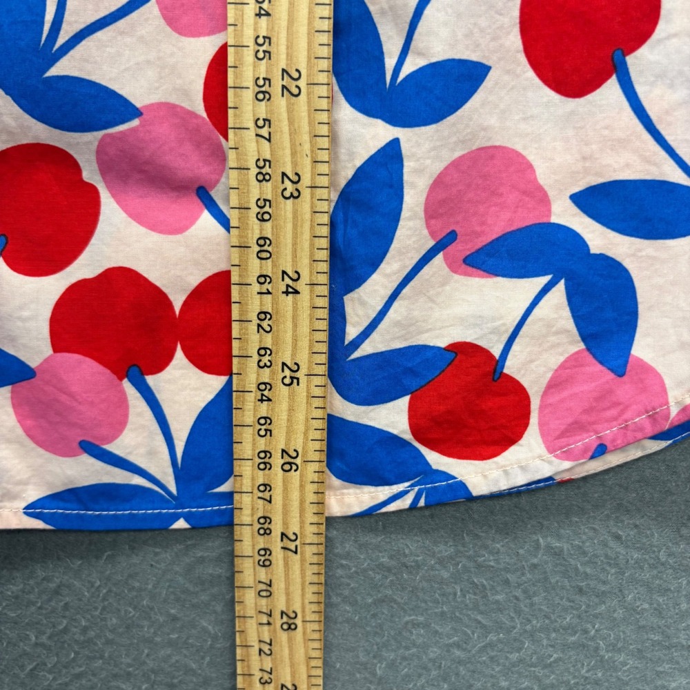 Boden Sienna Shirt Womens 14R Pink Red Blue Cherry Print Button Down NEW - Picture 7 of 10